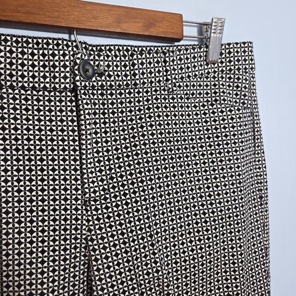 Gap Size 10R Slim City Black White Print Casual Ankle Straight Leg Pants - Picture 5 of 10